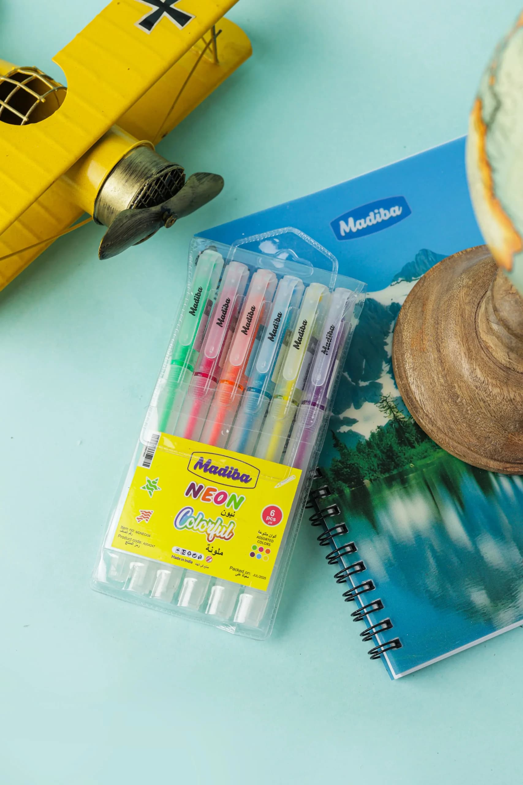 Madiba Neon Ball Pen – Purple (6pcs) - Image 1